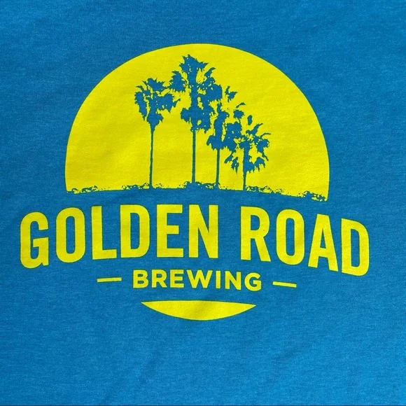GOLDEN ROAD BREWING Blue & Yellow Graphic Short Sleeve T Shirt - Picture 4 of 6